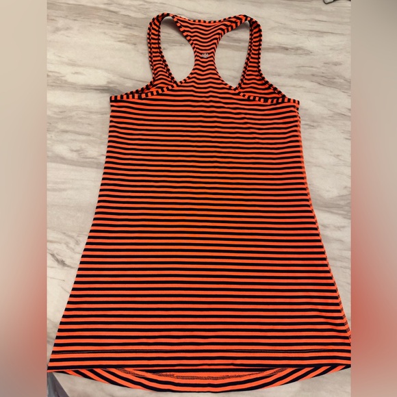 lululemon athletica Tops - Lululemon Striped Orange and Black Tank-Top NWOT
